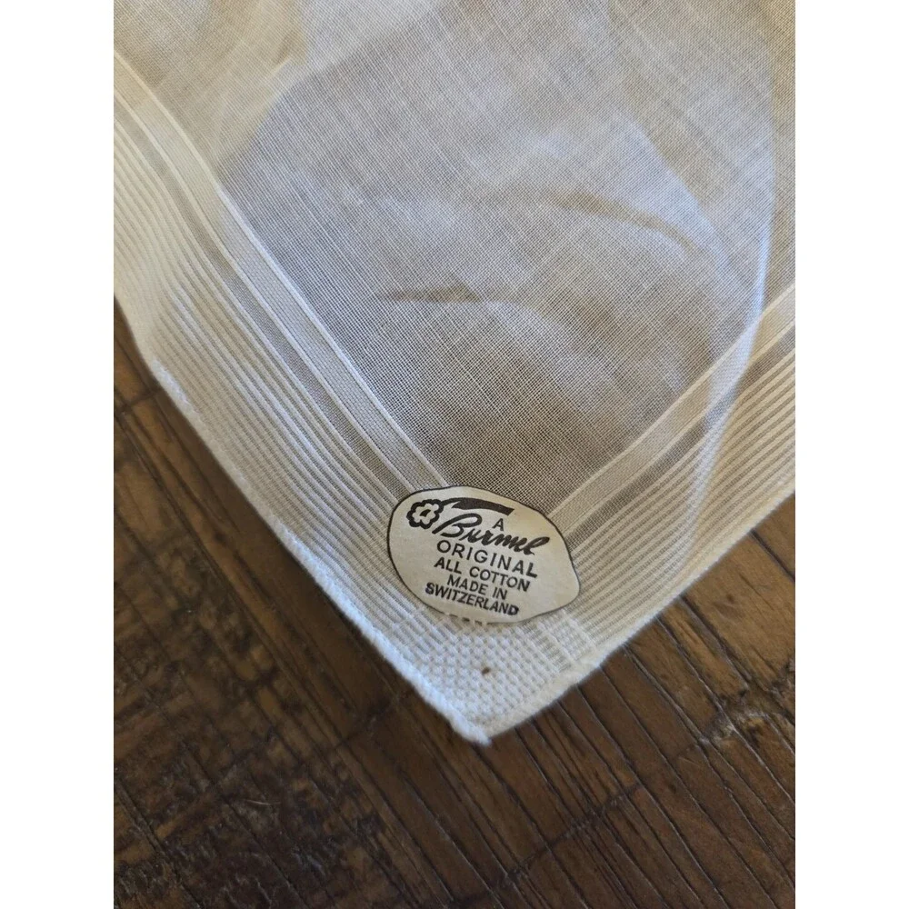A Burmel Original All Cotton Made In Switzerland vintage embroidered rose hanky
